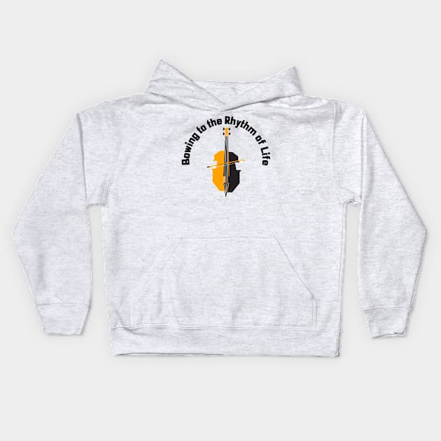 Bowing to the Rhythm of Life Cello Kids Hoodie by VOIX Designs